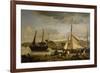 Les Quais marchands de Rouen-Jean-Baptiste-Camille Corot-Framed Giclee Print