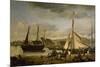 Les Quais marchands de Rouen-Jean-Baptiste-Camille Corot-Mounted Giclee Print