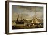 Les Quais marchands de Rouen-Jean-Baptiste-Camille Corot-Framed Giclee Print