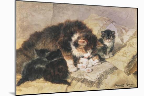 Les Quatre Chatons-Henriette Ronner Knip-Mounted Giclee Print