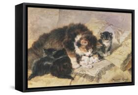 Les Quatre Chatons-Henriette Ronner Knip-Framed Stretched Canvas