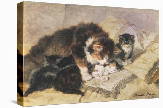 Les Quatre Chatons-Henriette Ronner Knip-Stretched Canvas