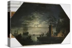 Les quatre parties du jour : la Nuit ou le clair de lune-Claude Joseph Vernet-Stretched Canvas