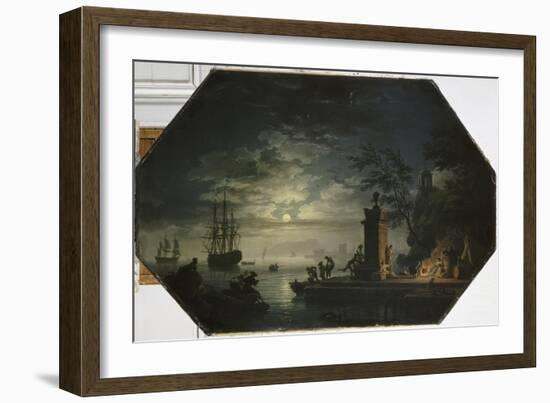 Les quatre parties du jour : la Nuit ou le clair de lune-Claude Joseph Vernet-Framed Giclee Print