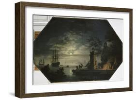 Les quatre parties du jour : la Nuit ou le clair de lune-Claude Joseph Vernet-Framed Giclee Print