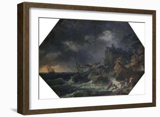 Les Quatre parties du jour : le midi ou la tempête-Claude Joseph Vernet-Framed Giclee Print