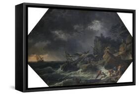 Les Quatre parties du jour : le midi ou la tempête-Claude Joseph Vernet-Framed Stretched Canvas