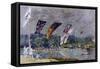 Les régates à Moseley, près de Hampton Court, Grande-Bretagne-Alfred Sisley-Framed Stretched Canvas
