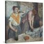 Les Repasseuses (Two Laundresses)-Edgar Degas-Stretched Canvas