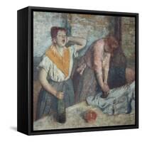 Les Repasseuses (Two Laundresses)-Edgar Degas-Framed Stretched Canvas