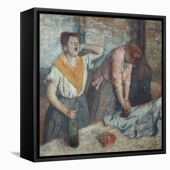 Les Repasseuses (Two Laundresses)-Edgar Degas-Framed Stretched Canvas