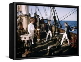 Les revoltes du Bounty MUTINY ON THE BOUNTY by LewisMilestone and CarolReed with Marlon Brando and -null-Framed Stretched Canvas