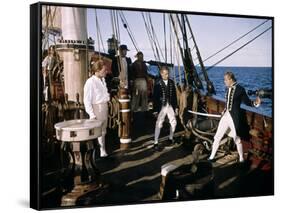 Les revoltes du Bounty MUTINY ON THE BOUNTY by LewisMilestone and CarolReed with Marlon Brando and -null-Framed Stretched Canvas