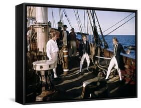 Les revoltes du Bounty MUTINY ON THE BOUNTY by LewisMilestone and CarolReed with Marlon Brando and -null-Framed Stretched Canvas