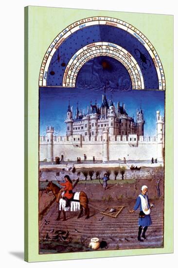 Les Riches Heures du Duc de Berry, Octobre-null-Stretched Canvas