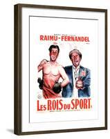 LES ROIS DU SPORT, French poster art, from left: Fernandel, Raimu, 1937-null-Framed Art Print