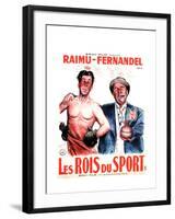 LES ROIS DU SPORT, French poster art, from left: Fernandel, Raimu, 1937-null-Framed Art Print