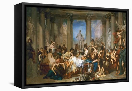 Les romains de la decadence, 1847.-Thomas Couture-Framed Stretched Canvas