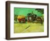 Les roulottes, campement de bohemiens aux environs d'Arles (August 1888). Oil on canvas.-Vincent van Gogh-Framed Giclee Print