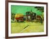 Les roulottes, campement de bohemiens aux environs d'Arles (August 1888). Oil on canvas.-Vincent van Gogh-Framed Giclee Print