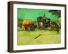 Les roulottes, campement de bohemiens aux environs d'Arles (August 1888). Oil on canvas.-Vincent van Gogh-Framed Giclee Print