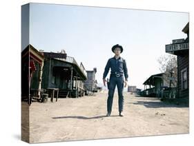 Les sept Mercenaires The MAGNIFICENT SEVEN by John Sturges with Yul Brynner, 1960 (photo)-null-Stretched Canvas