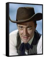 Les Sept Mercenaires The MAGNIFICENT SEVEN by JohnSturges with Robert Vaughn, 1960 (photo)-null-Framed Stretched Canvas