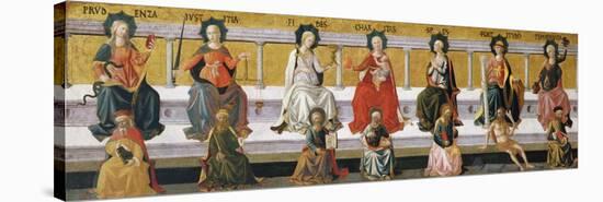 Les Sept Vertus  (Prudence, Justice, Foi, Charite, Esperance, Force, Temperance) Peinture De Franc-Francesco Di Stefano Pesellino-Stretched Canvas