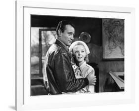 Les tigres volants FLYING TIGERS by DavidMiller with Anna Lee, John Wayne, 1942 (b/w photo)-null-Framed Photo