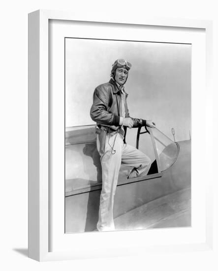 Les tigres volants FLYING TIGERS by DavidMiller with John Wayne, 1942 (b/w photo)-null-Framed Photo