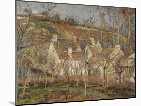 Les toits rouges, coin de village, effet d'hiver-Camille Pissarro-Mounted Giclee Print