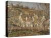 Les toits rouges, coin de village, effet d'hiver-Camille Pissarro-Stretched Canvas