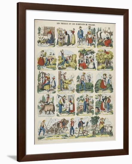 Les travaux et les habitants du village-null-Framed Giclee Print