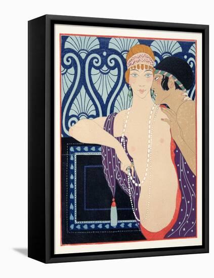 Les Trois Beautes De Mnasidika, Illustration from Les Chansons De Bilitis, by Pierre Louys, Pub. 19-Georges Barbier-Framed Stretched Canvas