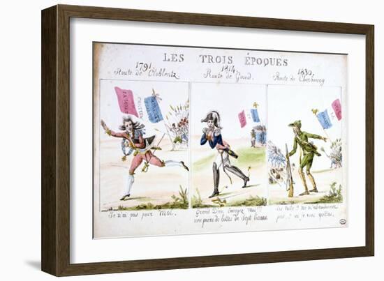 Les Trois Epoques, Revolution of 1830, Paris-null-Framed Giclee Print