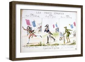 Les Trois Epoques, Revolution of 1830, Paris-null-Framed Giclee Print