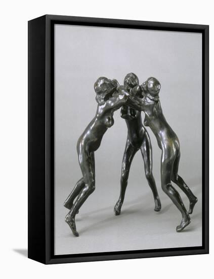 Les trois faunesses-Auguste Rodin-Framed Stretched Canvas