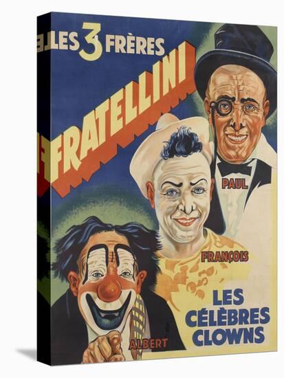 Les trois frères Fratellini, Paul, François, Albert, les célèbres clowns-null-Stretched Canvas