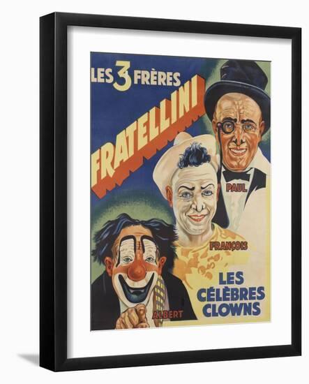 Les trois frères Fratellini, Paul, François, Albert, les célèbres clowns-null-Framed Giclee Print