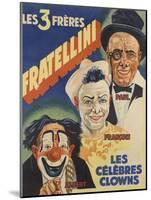 Les trois frères Fratellini, Paul, François, Albert, les célèbres clowns-null-Mounted Giclee Print