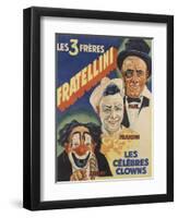 Les trois frères Fratellini, Paul, François, Albert, les célèbres clowns-null-Framed Premium Giclee Print