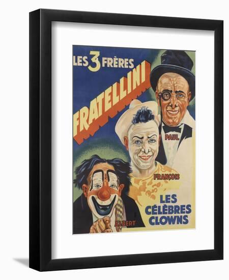 Les trois frères Fratellini, Paul, François, Albert, les célèbres clowns-null-Framed Premium Giclee Print