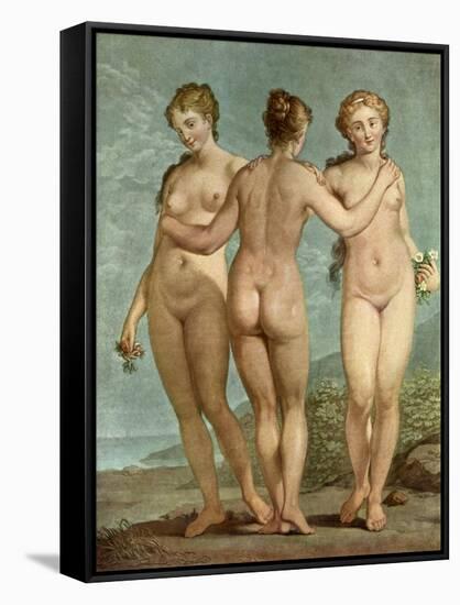 Les Trois Grâces-Giovanni Antonio Pellegrini-Framed Stretched Canvas