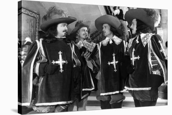 LES TROIS MOUSQUETAIRES, 1953 directed by ANDRE HUNEBELLE Gino Cervi, Jacques Fran (b/w photo)-null-Stretched Canvas