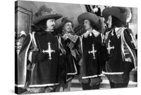 LES TROIS MOUSQUETAIRES, 1953 directed by ANDRE HUNEBELLE Gino Cervi, Jacques Fran (b/w photo)-null-Stretched Canvas