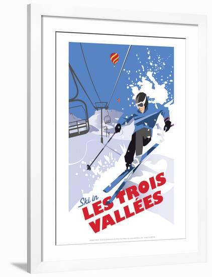 Les Trois Vallees - Dave Thompson Contemporary Travel Print-Dave Thompson-Framed Giclee Print