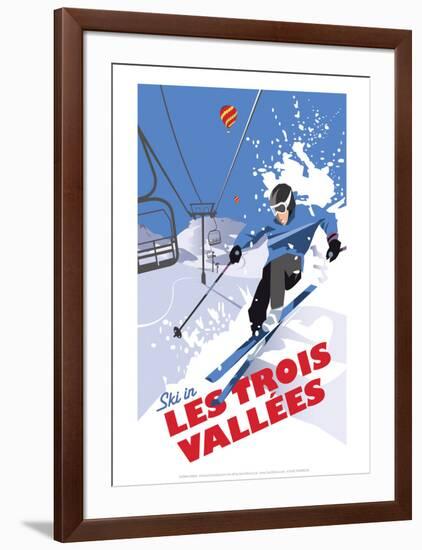 Les Trois Vallees - Dave Thompson Contemporary Travel Print-Dave Thompson-Framed Giclee Print