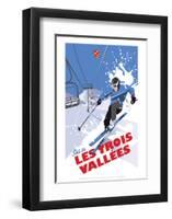 Les Trois Vallees - Dave Thompson Contemporary Travel Print-Dave Thompson-Framed Giclee Print