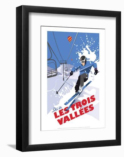 Les Trois Vallees - Dave Thompson Contemporary Travel Print-Dave Thompson-Framed Giclee Print