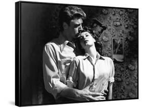 Les tueurs The killers A Man Alone by Robert Siodmak with Burt Lancaster, Ava Gardner, 1946 (d'apre-null-Framed Stretched Canvas